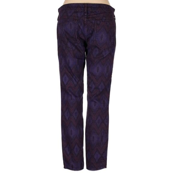 Free People Boho Printed Size 27 Purple Skinny Jeans - Picture 3 of 6